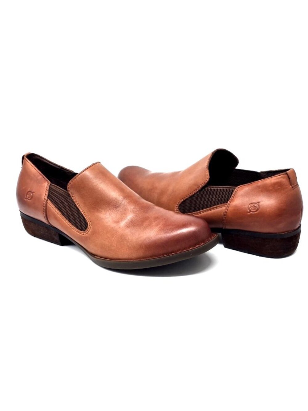 Born Kade Brown Leather Slip-on Shootie Boots Women's Size 10M - Picture 3 of 12